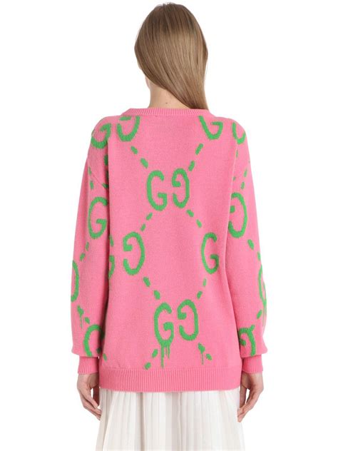 gucci pink tennis sweater|Gucci embroidered oversized cardigan.